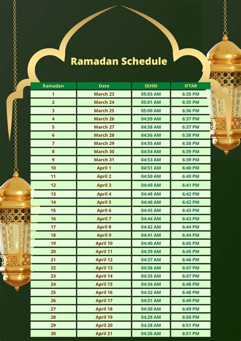 Ramadan Calendar 2023 Columbus Ohio